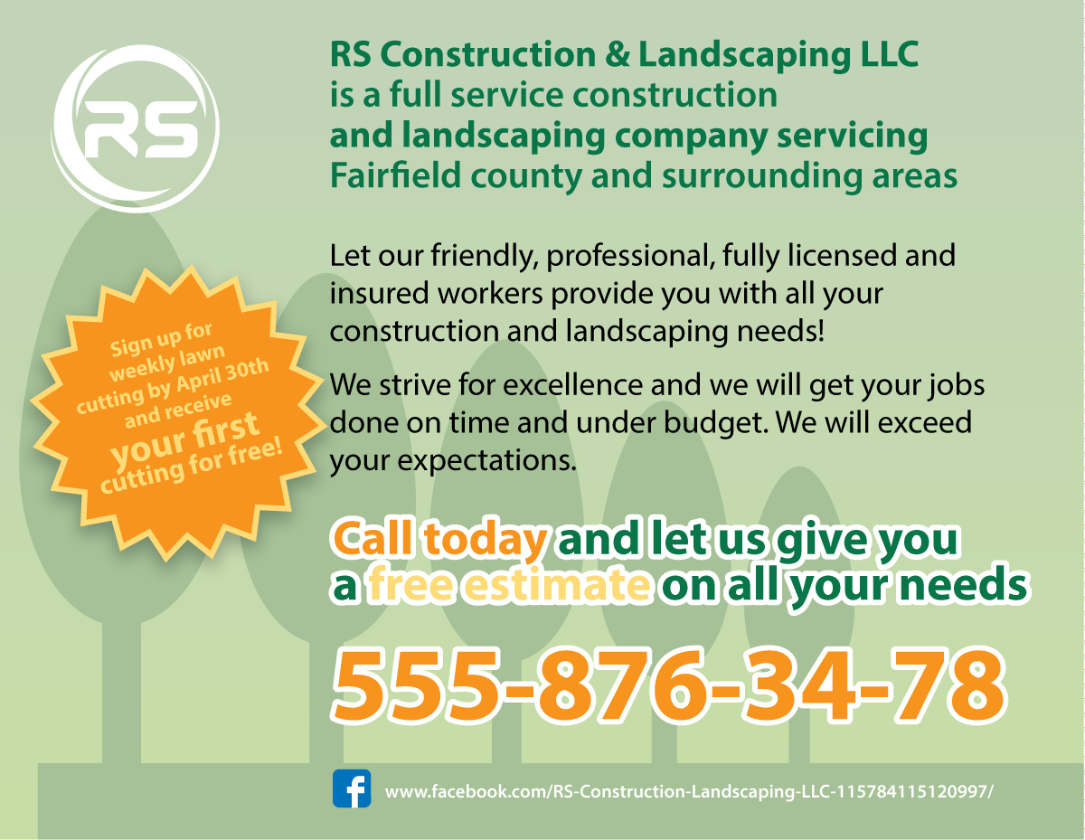 Design de Carte Postale par neyjcolmenares pour RS Construction & Landscaping LLC | Design #10083009