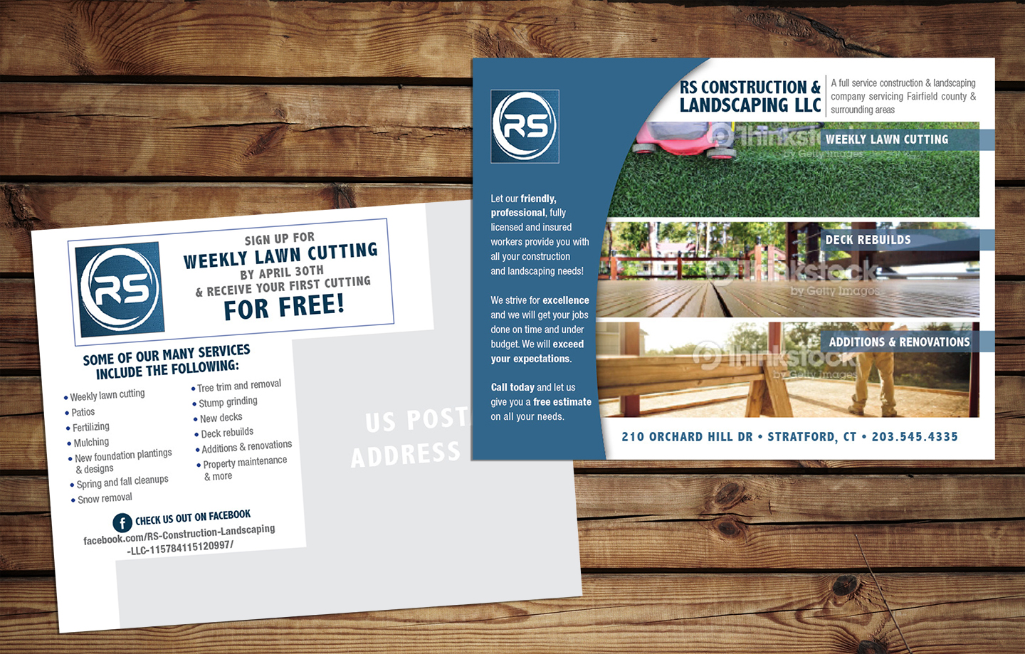 Postcard Design by tszalay for RS Construction & Landscaping LLC | Design #10082365