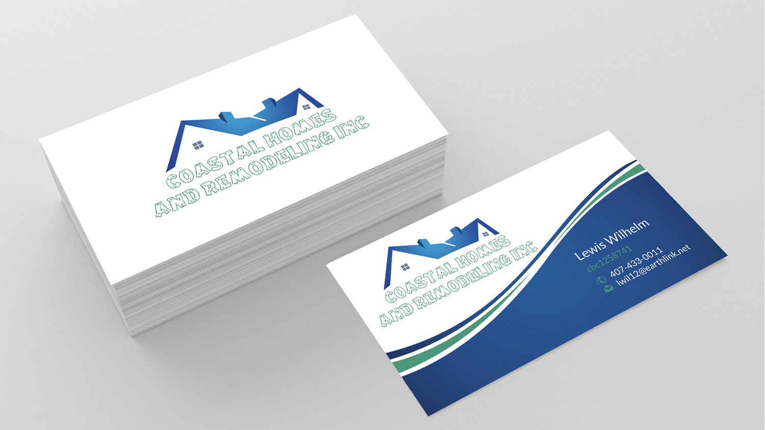Business Card Design by SKYdesign for Coastal Homes & Remodeling Inc | Design #10083932