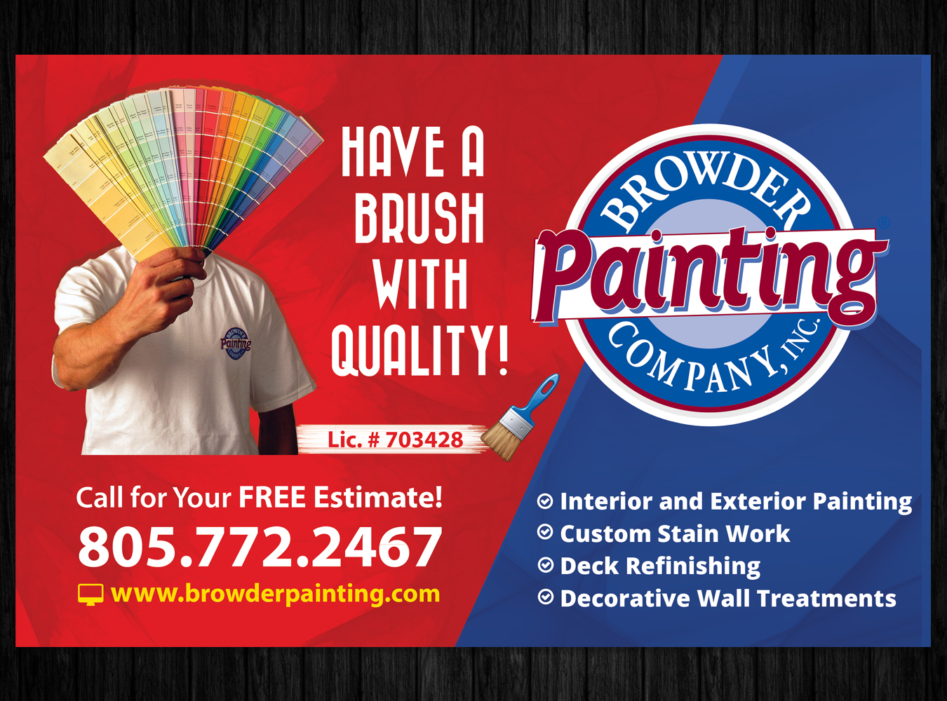 Postcard Design by CreativeTrick for Browder Painting Company | Design #10229962