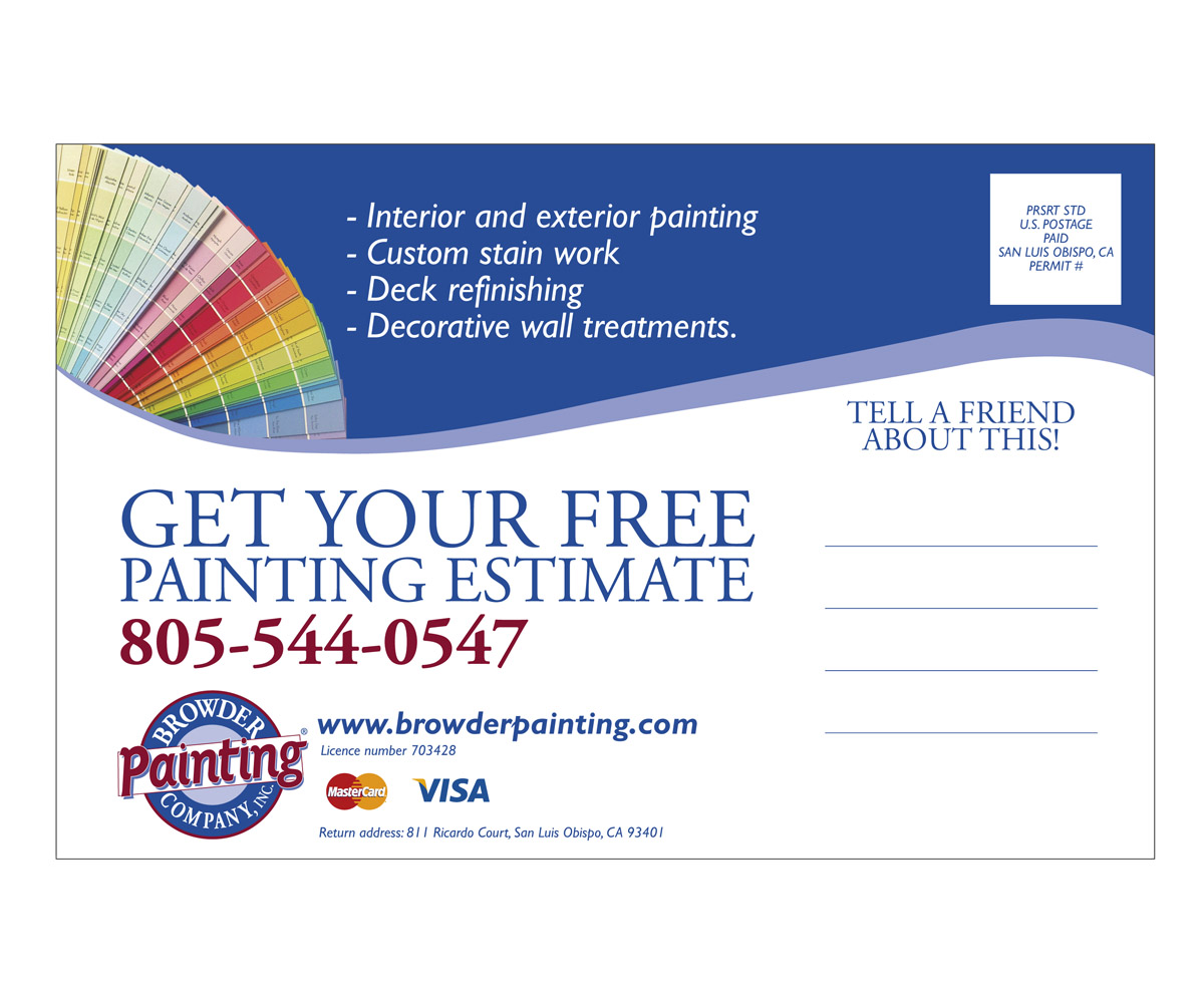 Postcard Design by Freelas for Browder Painting Company | Design #10190020