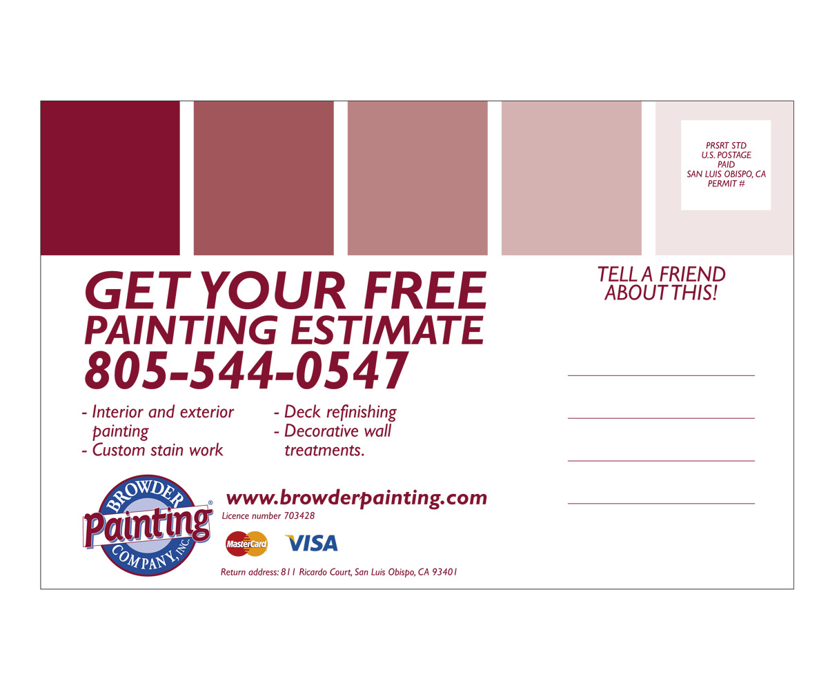 Design de Carte Postale par Freelas pour Browder Painting Company | Design #10190034