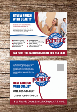 Diseño de Postal por debdesign para Browder Painting Company | Diseño: #10093781