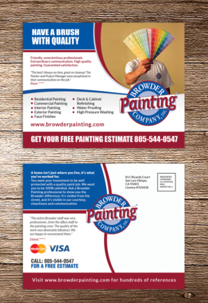 Diseño de Postal por debdesign para Browder Painting Company | Diseño: #10232697