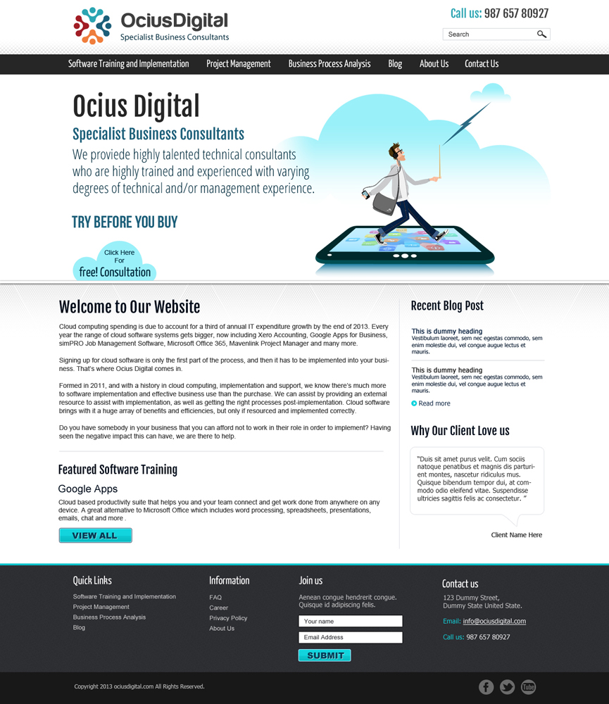 Diseño Wordpress por Chikki para Ocius Digital | Diseño #2159924