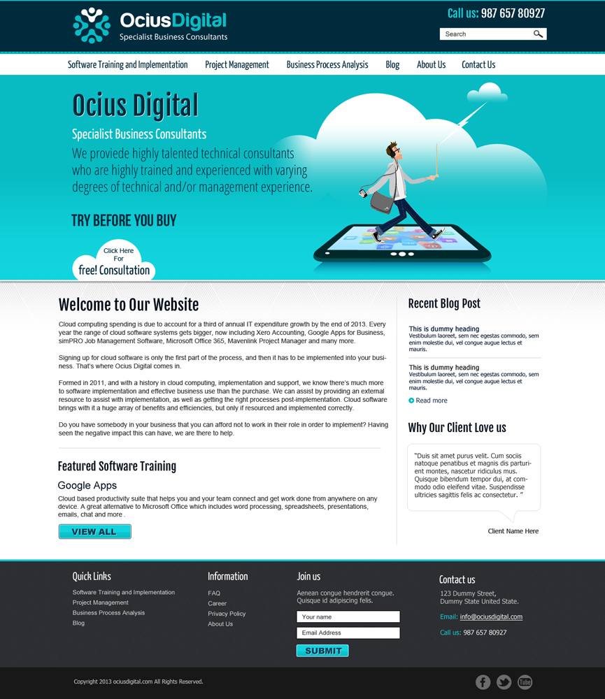 Wordpress Design by Chikki for Ocius Digital | Design #2159927