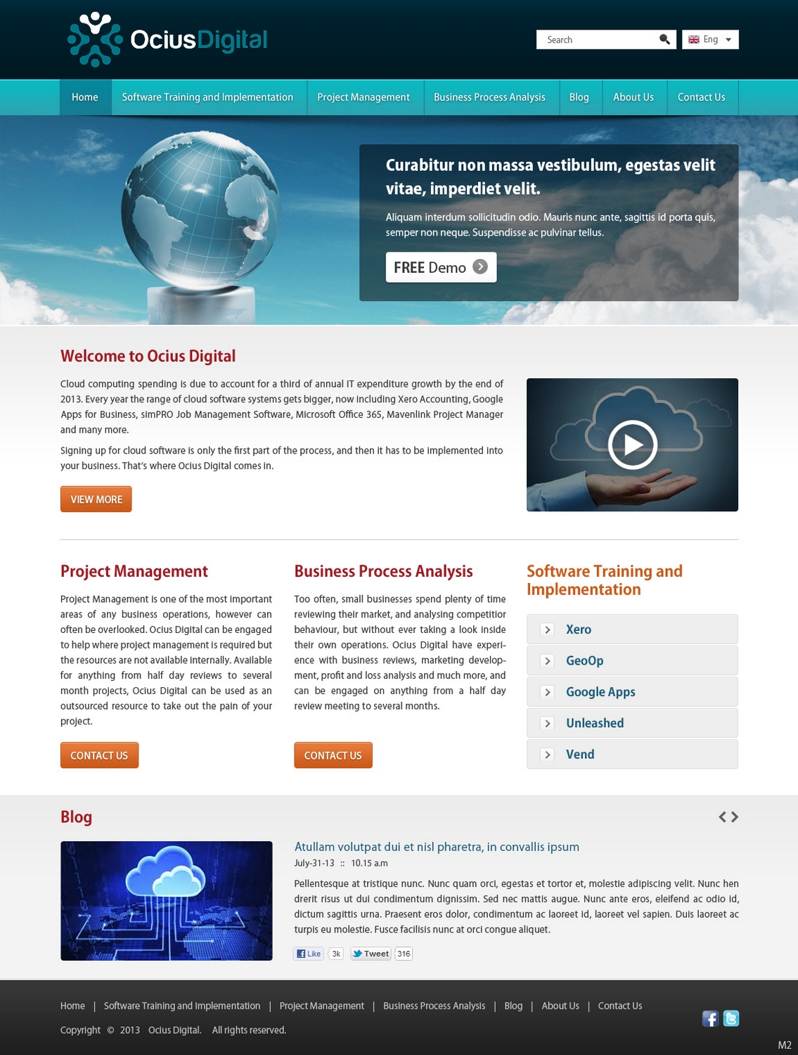 Wordpress Design by pb for Ocius Digital | Design #2171992