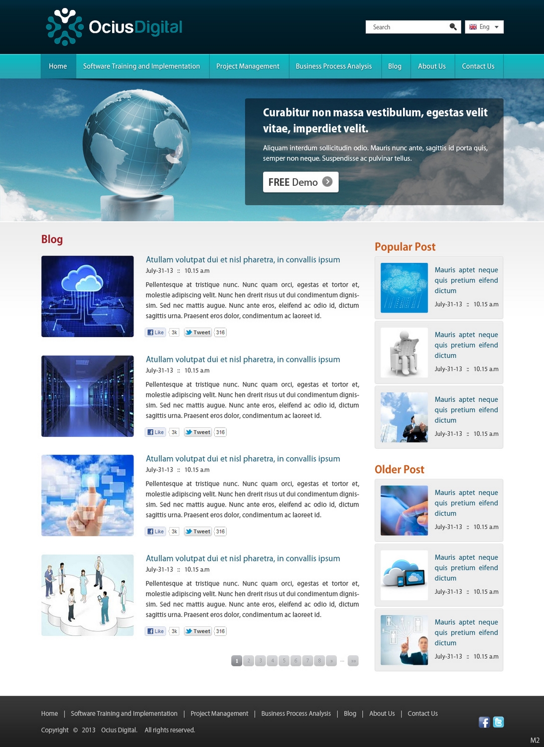 Diseño Wordpress por pb para Ocius Digital | Diseño #2171993
