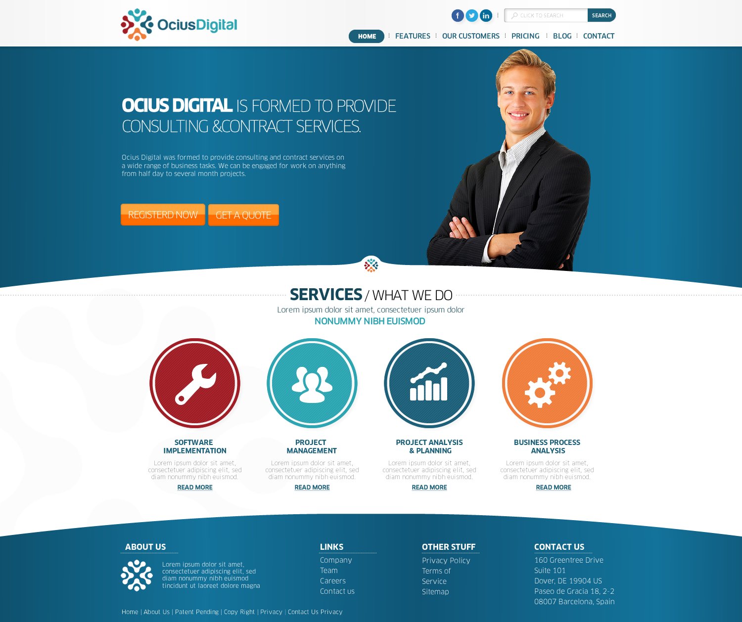Diseño Wordpress por TechWise para Ocius Digital | Diseño #2167484