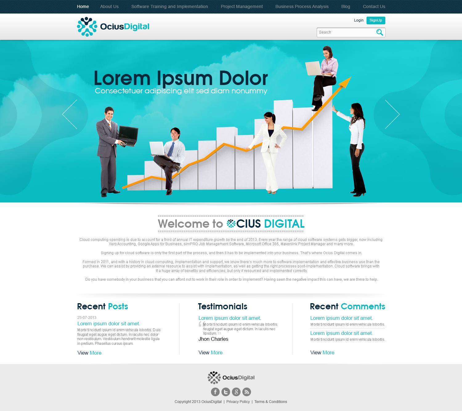 Diseño Wordpress por TechWise para Ocius Digital | Diseño #2167486