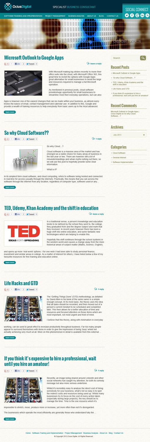 Design Wordpress par jeckx2 pour Ocius Digital | Design #2171789