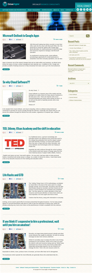Wordpress Design by jeckx2 for Ocius Digital | Design: #2173902