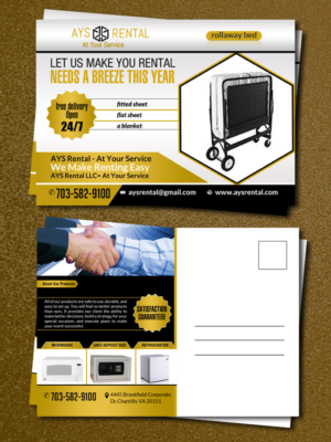 Postcard Design by debdesign for AYS RENTAL | Design: #10104366