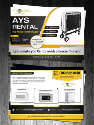 Postcard Design by debdesign for AYS RENTAL | Design: #10120100