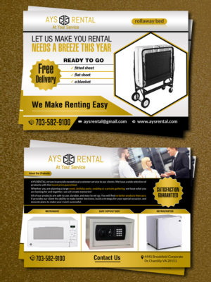 Postcard Design by debdesign for AYS RENTAL | Design: #10120171