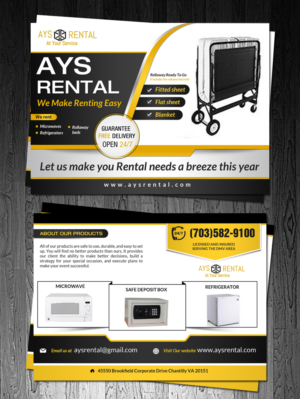 Postcard Design by debdesign for AYS RENTAL | Design: #10120247