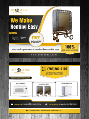 Postcard Design by debdesign for AYS RENTAL | Design: #10336627