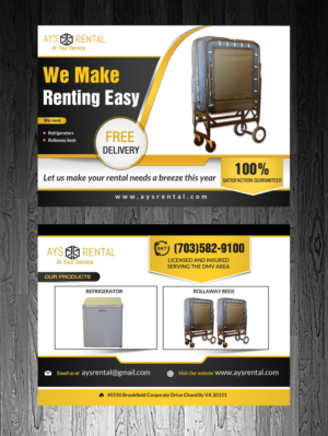 Postcard Design by debdesign for AYS RENTAL | Design: #10372671