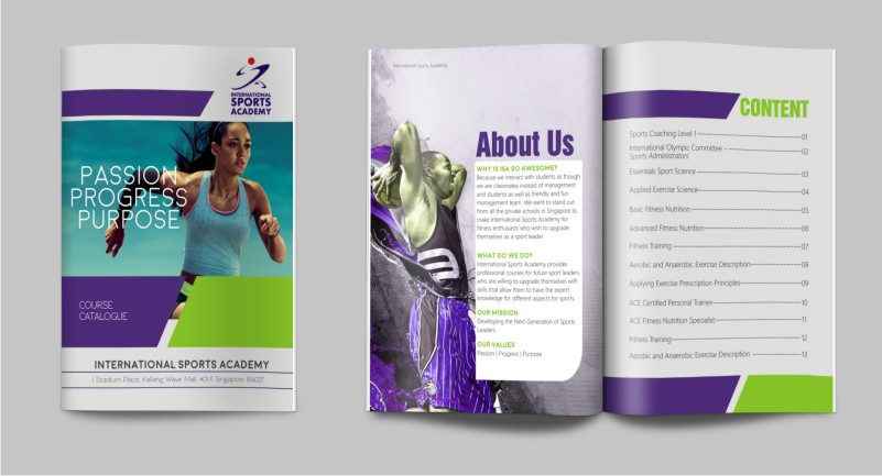 modern bold education brochure design for a company by hema dhawan flyers sports academy