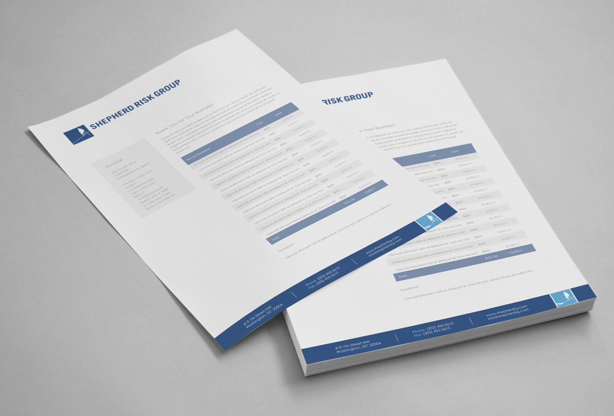 Diseño de Membrete por logodentity para Shepherd Risk Group | Diseño #2154632