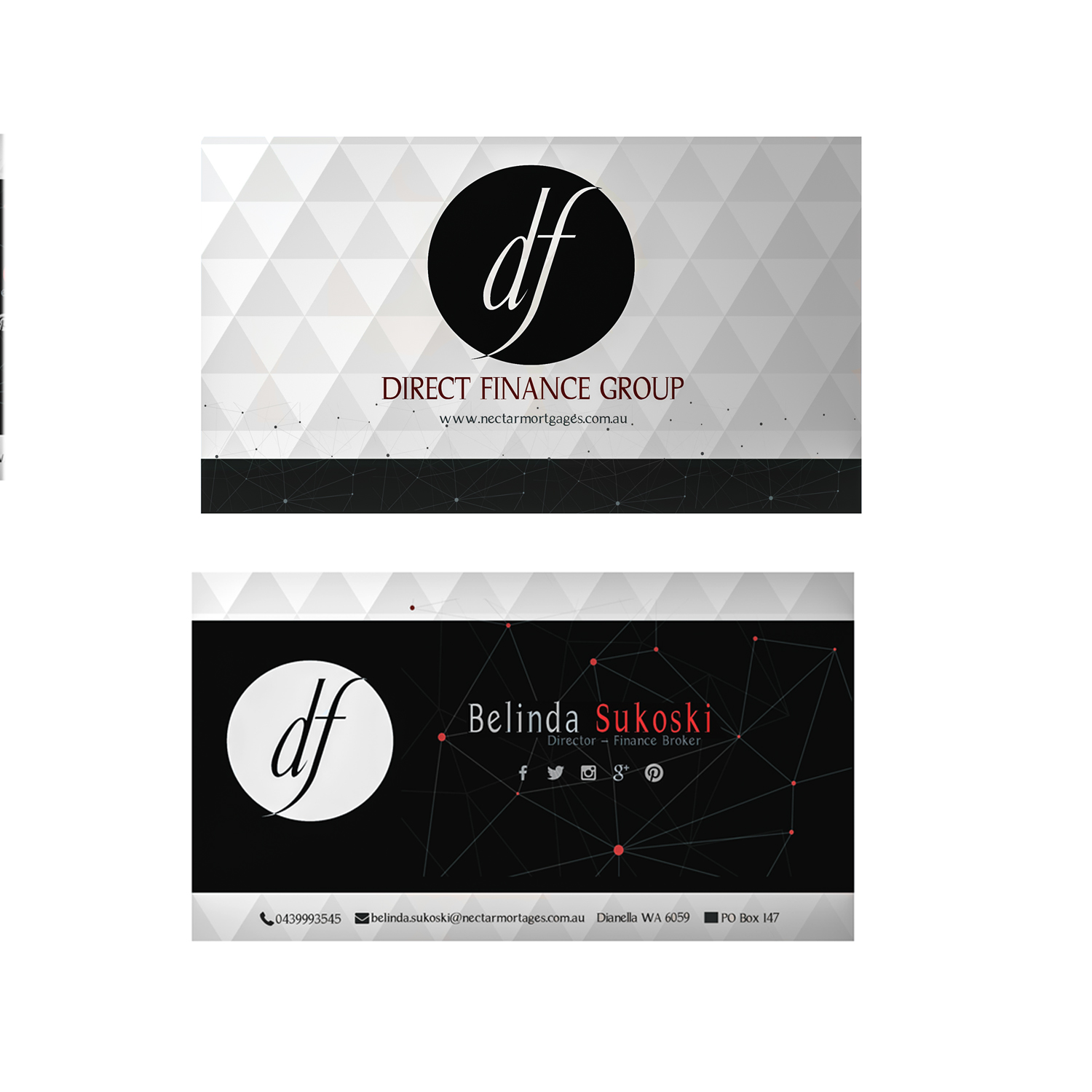 Business Card Design by eva22x for Direct Finance Group Australia | Design #10218844