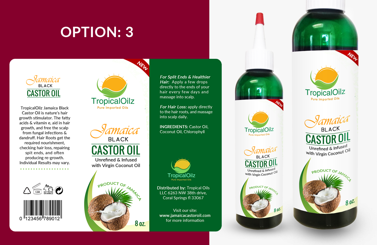 Diseño de Empaque por MDesigns ™ para tropical oils llc | Diseño #10166005