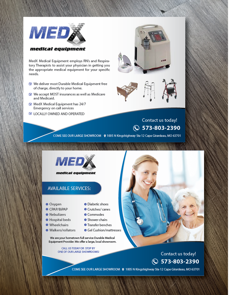 Postkarten-Design von alex989 für MedX Medical Equipment | Design #10146238