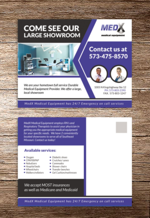 Postcard Design by debdesign for MedX Medical Equipment | Design: #10152481