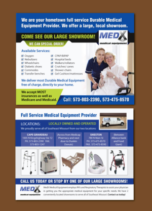 Postcard Design by meet007 for MedX Medical Equipment | Design: #10160047