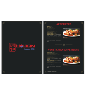 Design de Menu par jazz02 pour Hoban Korean BBQ, LLC. | Design : #10133763