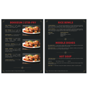 Design de Menu par jazz02 pour Hoban Korean BBQ, LLC. | Design : #10133764