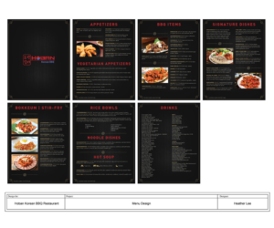 Menu Design by Heatherhuan Lee for Hoban Korean BBQ, LLC. | Design #10144919