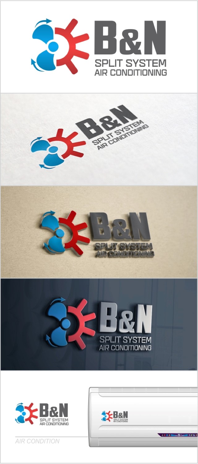 Logo Design by DG for B&N Split System Air Conditioning | Design #10205672