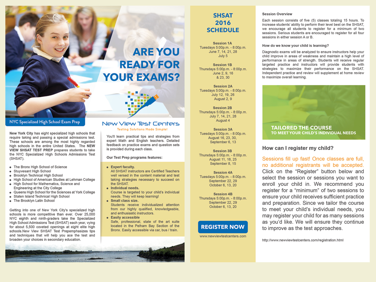 Diseño de Flyer por LeonFX para New View Test Centers, LLC | Diseño #10205242