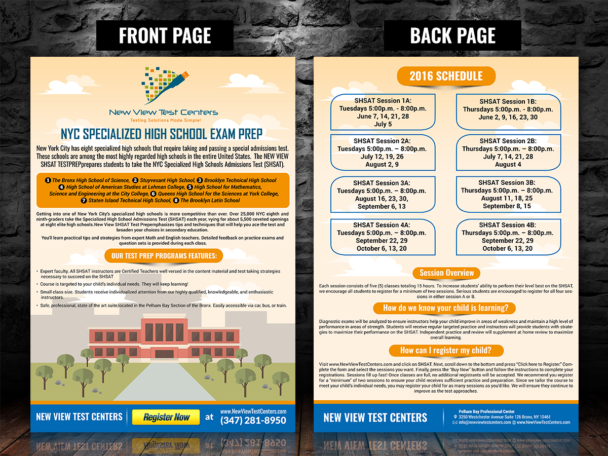 Design de Flyer par SD Web Creation pour New View Test Centers, LLC | Design : #10207835