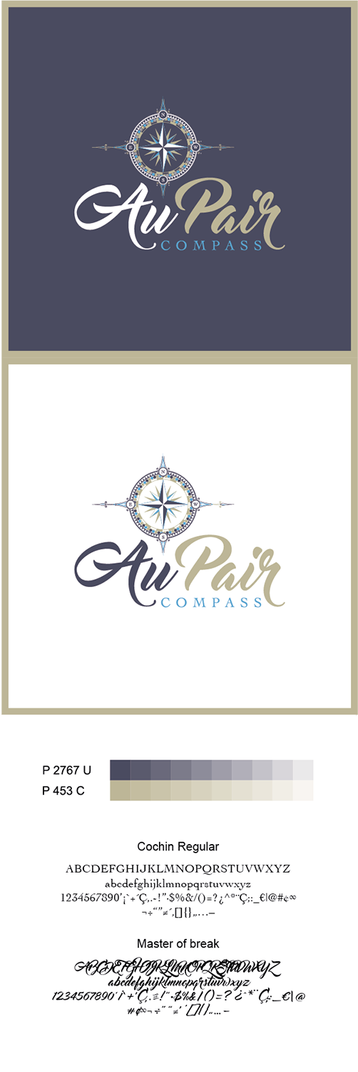 Logo Design by RFH for Au Pair Compass | Design #10263773
