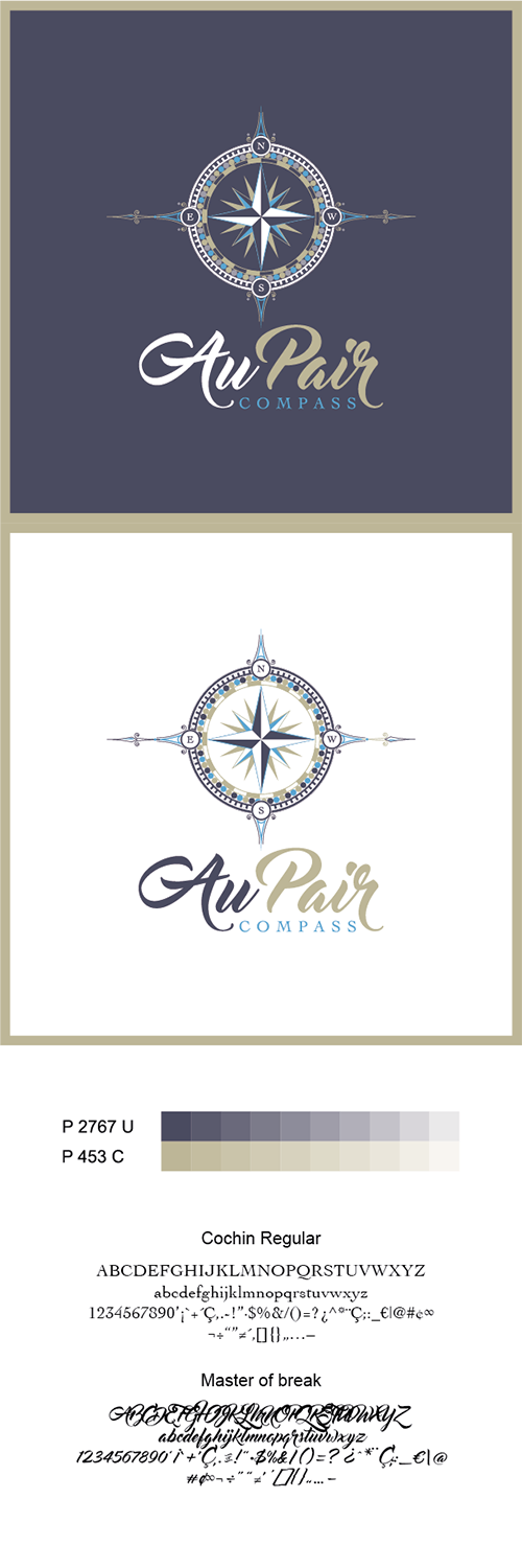 Logo Design by RFH for Au Pair Compass | Design #10263775