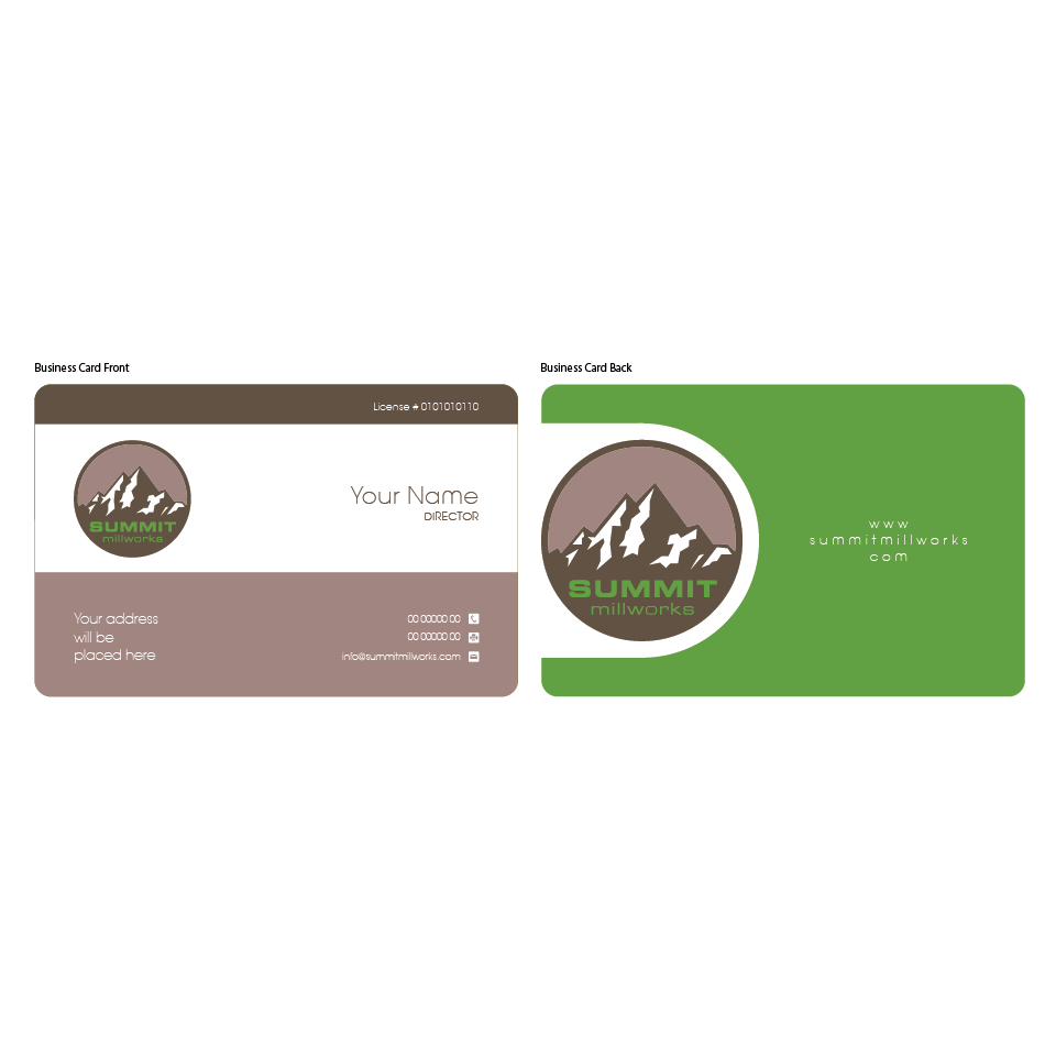 Diseño de Tarjeta de Presentación por mush para Summit millworks  | Diseño #10254914