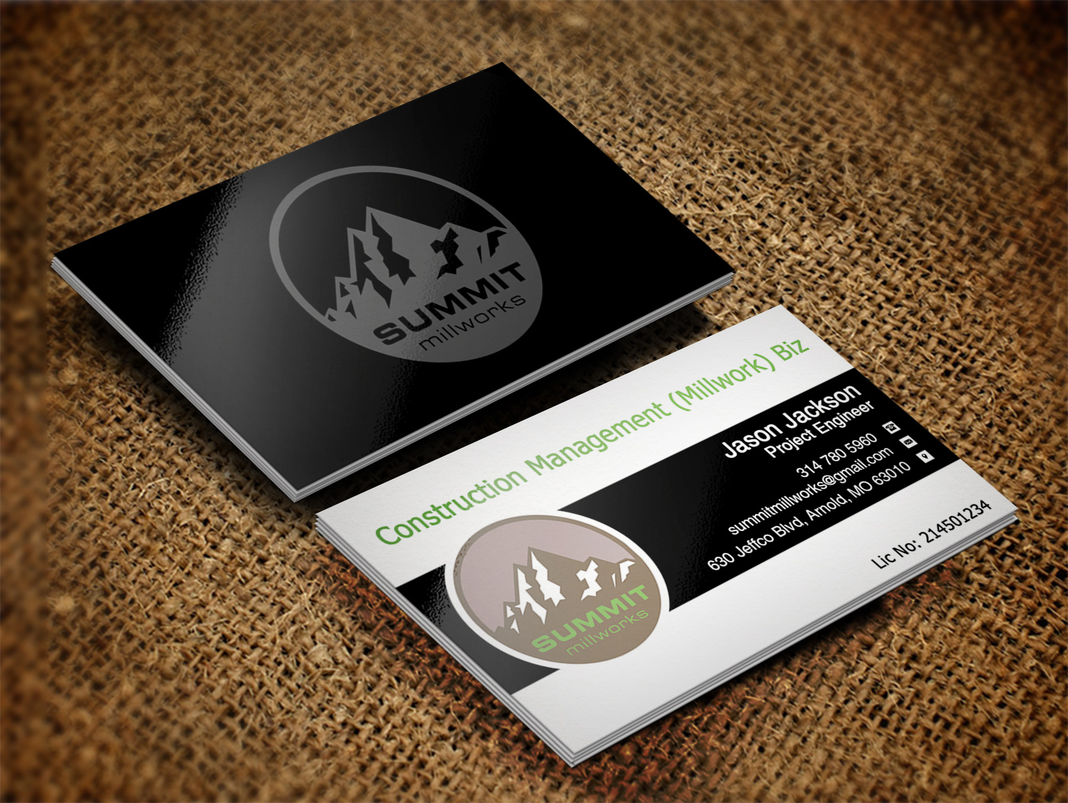 Business Card Design by Lanka Ama for Summit millworks  | Design #10160610