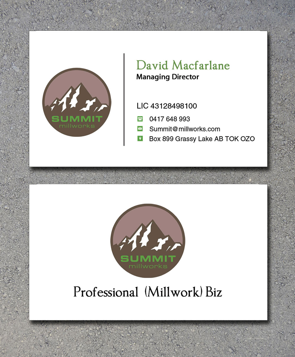 Business Card Design by Lanka Ama for Summit millworks  | Design #10160617