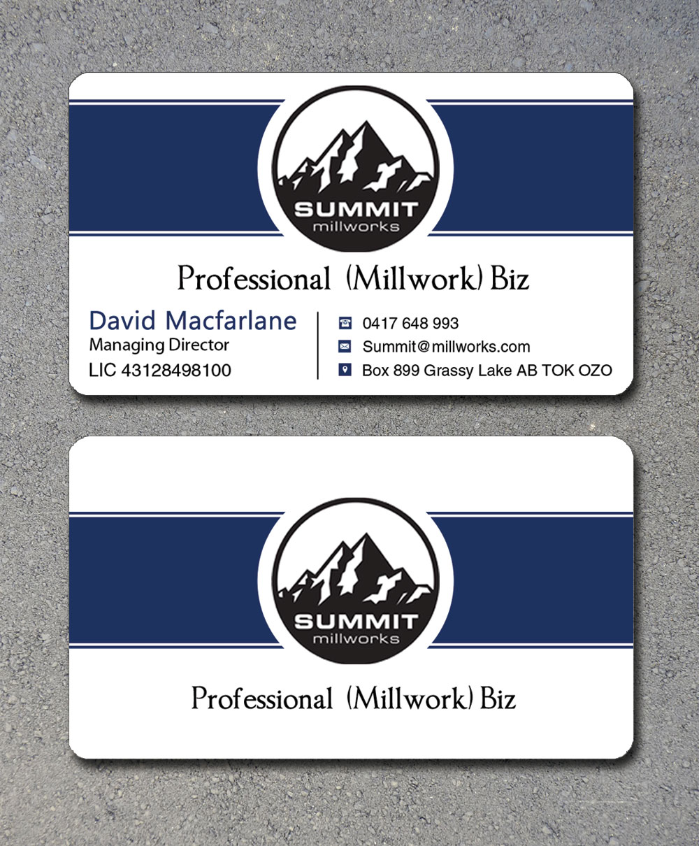 Business Card Design by Lanka Ama for Summit millworks  | Design #10160618