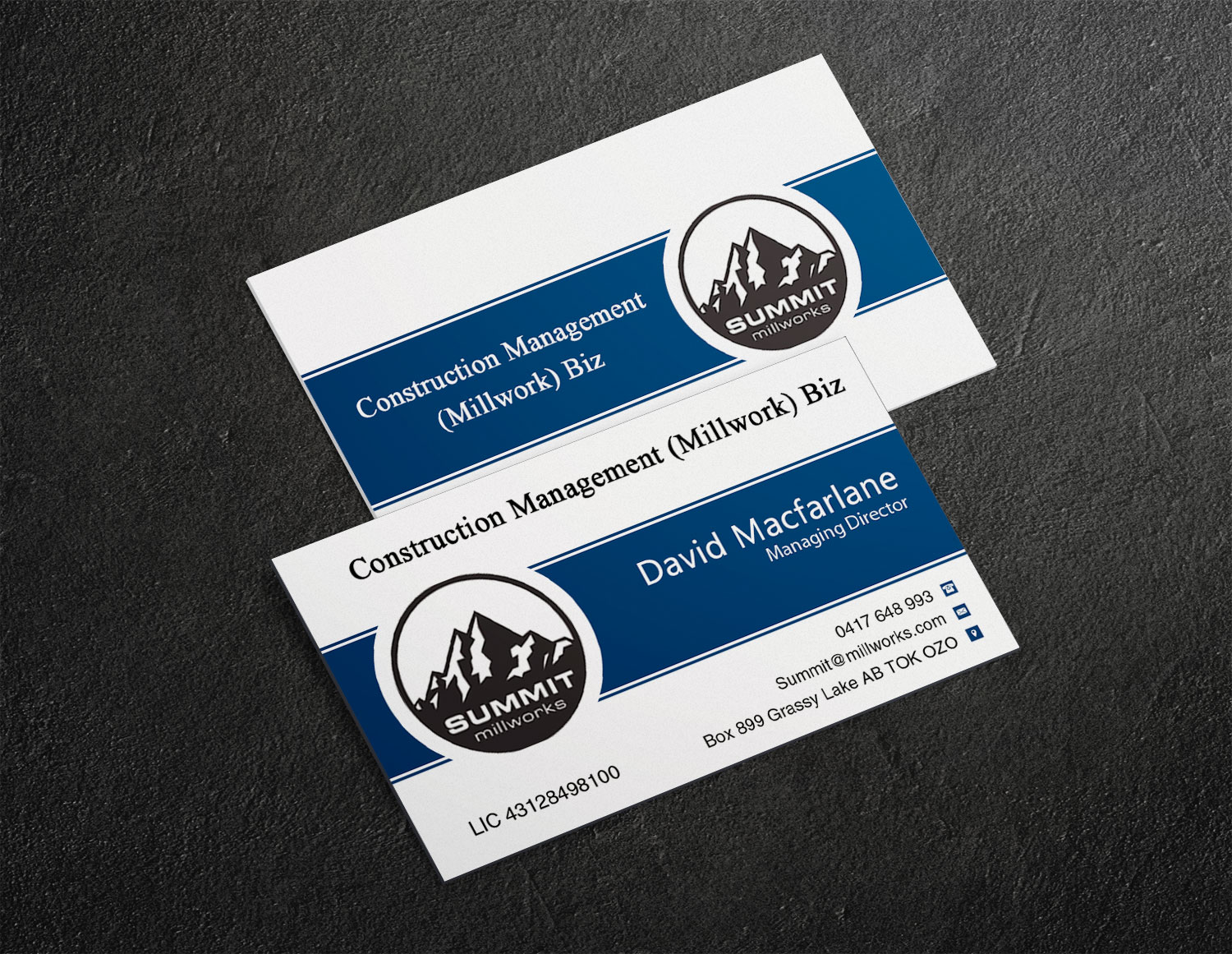 Business Card Design by Lanka Ama for Summit millworks  | Design #10160625