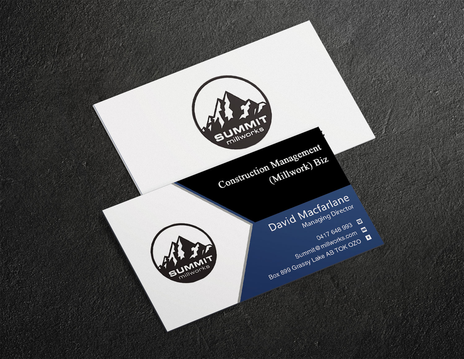 Business Card Design by Lanka Ama for Summit millworks  | Design #10160648