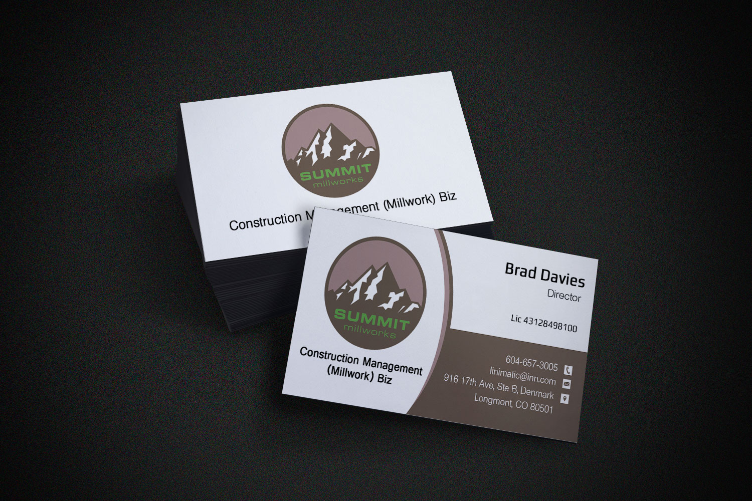 Business Card Design by Lanka Ama for Summit millworks  | Design #10160651