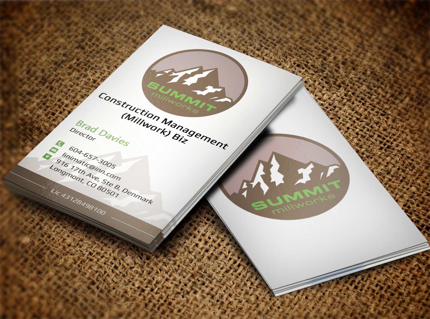 Business Card Design by Lanka Ama for Summit millworks  | Design #10160654