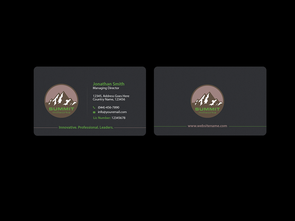 Business Card Design by Creations Box 2015 for Summit millworks  | Design #10162928