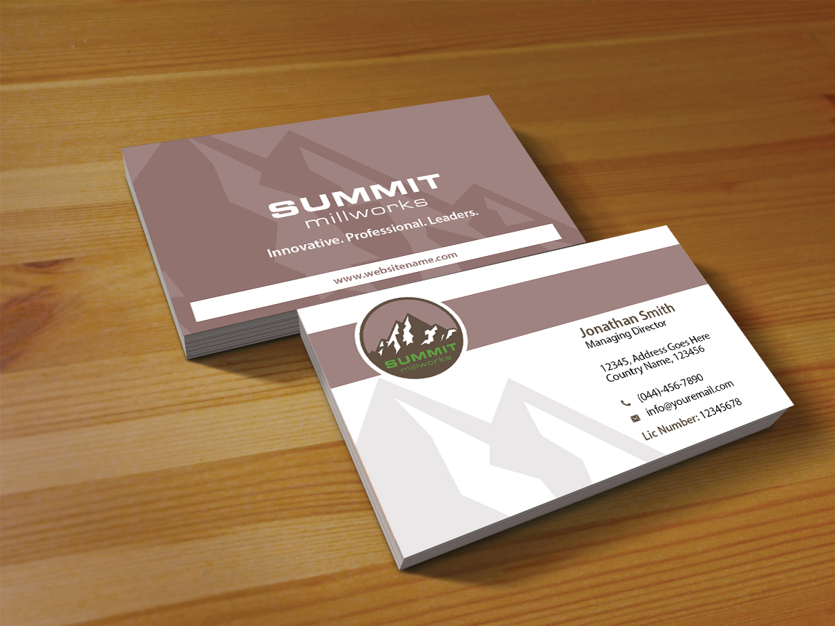 Visitenkarten-Design von Creations Box 2015 für Summit millworks  | Design #10162934