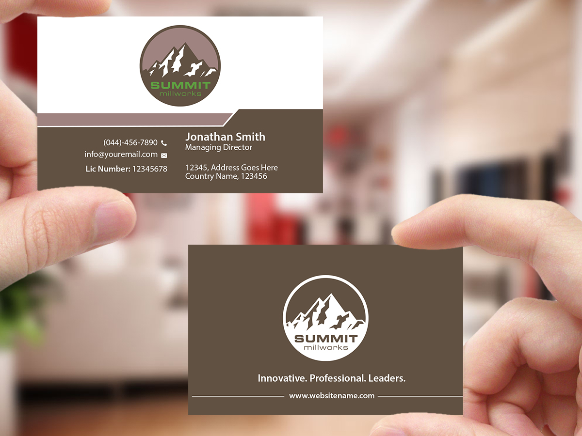 Visitenkarten-Design von Creations Box 2015 für Summit millworks  | Design #10162937