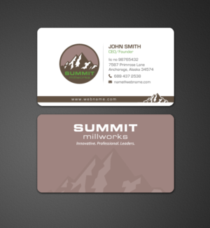 Business Card Design by chandrayaan.creative for Summit millworks  | Design: #10161559