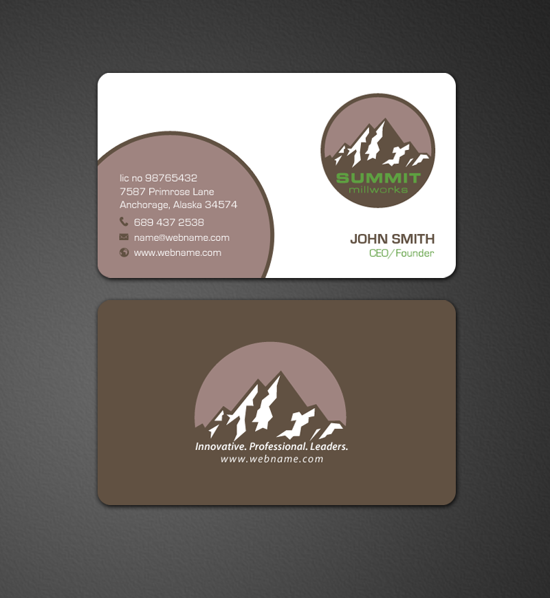 Business Card Design by chandrayaan.creative for Summit millworks  | Design #10222819
